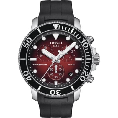 Tissot Chronograph Watch SEASTAR 1000 Red Rubber - T1204171742100